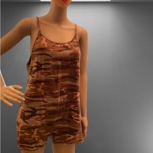 Camo Print Sleeveless Romper